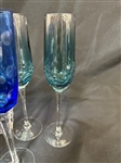 (12) Colored Champagne Glasses