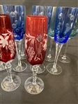 (12) Colored Champagne Glasses