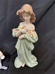 (3) Lladros; Bell, Mermaid Mirage, Girl With Flowers