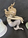 (3) Lladros; Bell, Mermaid Mirage, Girl With Flowers