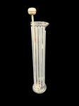 Etched Glass Cocktail Pitcher and Silver Plate Stir Stick