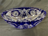Group of Cobalt Cut to Clear Glassware