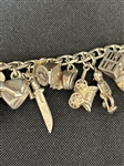 Sterling Silver 22 Charm Bracelet With MM Rogers 14k Sterling Charm 