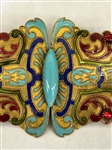 Enameled Art Nouveau Large Brooch
