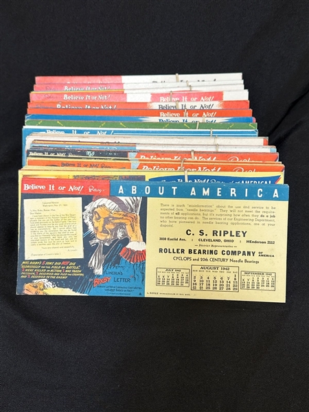 (195) Ripleys Believe it or Not American Calendar Advertising Cards
