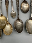 (13) Sterling Silver Souvenir Spoons