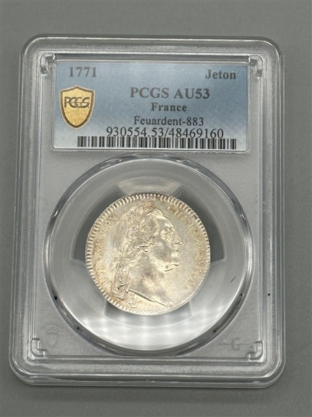 1771 France Jeton Feuardent 883 PCGS AU53