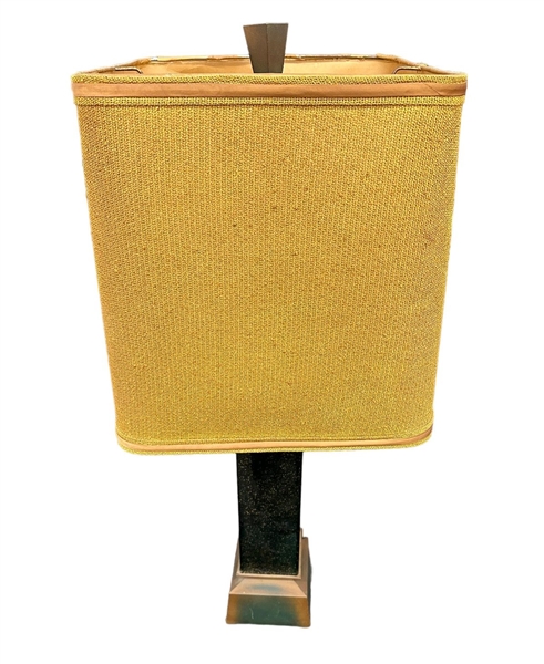 Mid Century Modern Glass Lamp With Shade