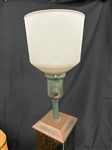 Mid Century Modern Glass Lamp With Shade