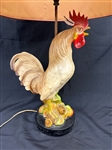Chalkware Mid Century Rooster Lamp With Shade