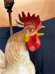 Chalkware Mid Century Rooster Lamp With Shade