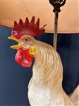 Chalkware Mid Century Rooster Lamp With Shade
