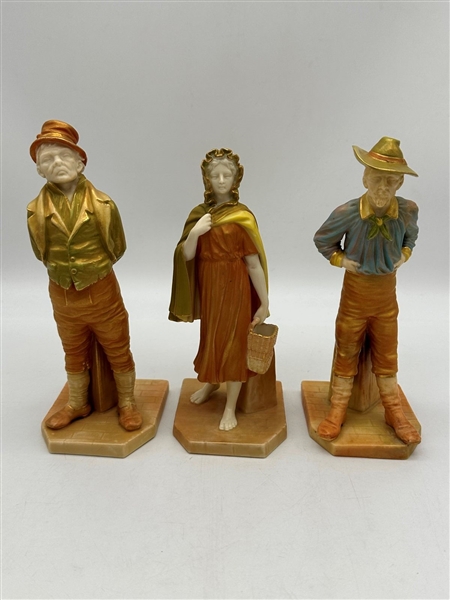 (3) 19th Century Hadley Royal Worcester Porcelain Figurines