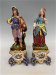 Pair of 19th Century Paris Figural Porcelain Scent Bottles