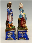 Pair of 19th Century Paris Figural Porcelain Scent Bottles