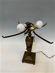 Pairpoint Puffy Lamp And Base Pisa Rose Shade 16 Circa 1906
