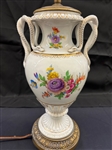 Meissen Porcelain Table Lamp With Serpent Handles 