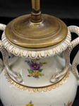 Meissen Porcelain Table Lamp With Serpent Handles 