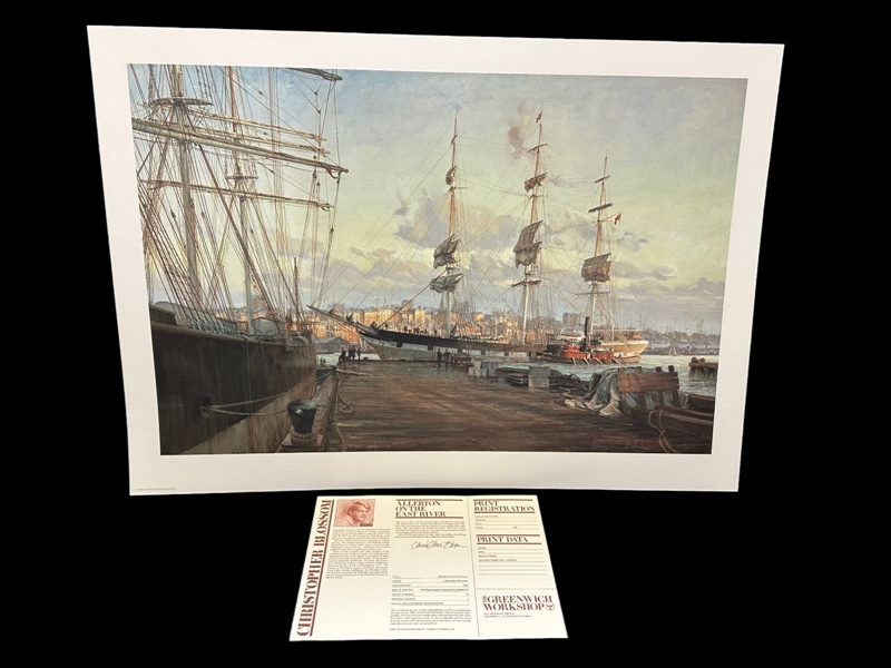 Christopher Blossom S/N Lithograph "Allerton on the East River" 1985