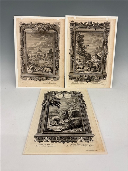 (3) 1730s Folio Engravings From Physica Sacra Unframed