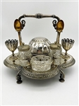 Victorian Quadruple Silver Plate Figural Breakfast Caddy