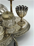 Victorian Quadruple Silver Plate Figural Breakfast Caddy