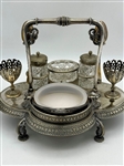 Victorian Quadruple Silver Plate Figural Breakfast Caddy