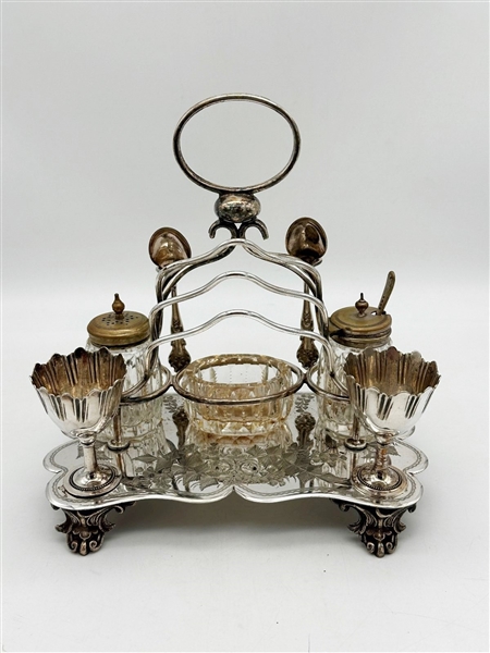 Quadruple Silver Plate Breakfast Caddy Figural Venture Slater Bros. 