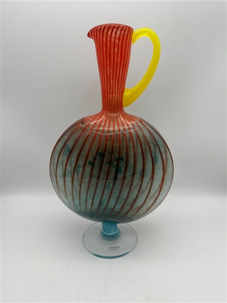 Kosta Boda Art Swedish Glass Ewer Bon Bon Pitcher Signed on Bottom