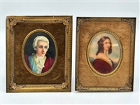 (2) Hand Painted Miniatures Wilhelmine Stadler of Frederike Von Gumpenberg