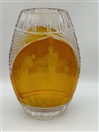 Julia Leaded Crystal Amber Flash Glass Vase Golfers