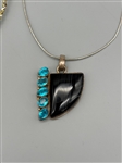 (2) Chunky Sterling Silver Pendant Necklaces