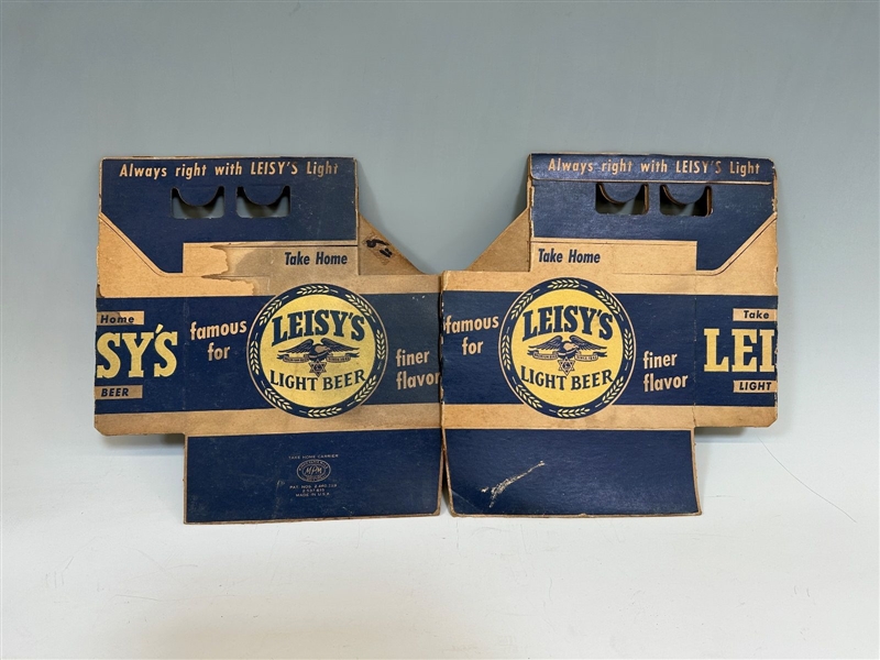 (2) Leisys Beer Cardboard Bottle Holders