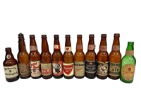 (11) Vintage Empty Beer Bottles: P.O.C., Buckeye, Olde Towne, Carlings,Waldorf, Sehers, and More