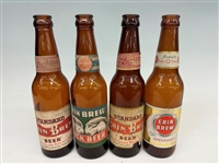 (4) Standard Erin Brew Beer Bottles