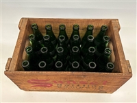 Sunset Bottling Company Crate With (24) Empty Green Sunset Bottles
