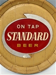 Standard Beer Chalkware Barrel End Advertising Display