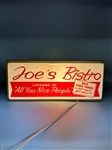 Joes Bistro "No Cover Charge, But Well Get Even" Light Up Advertising Sign