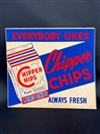 Vintage Chipper Chips Cardboard Advertising Sign