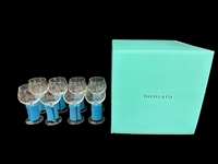 (8) Tiffany and Co. Wine Glasses New in Box With Original Bubble Wrap, Foam Support and Stickers.