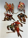 (5) Vintage Rare Cardboard Cut Outs of Hockey Players