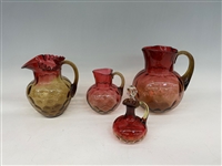 (4) Pieces of Early Amberina Glass