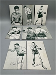 Group of 1950s Boxing Black and White Cardboard Novelty Exhibit Cards