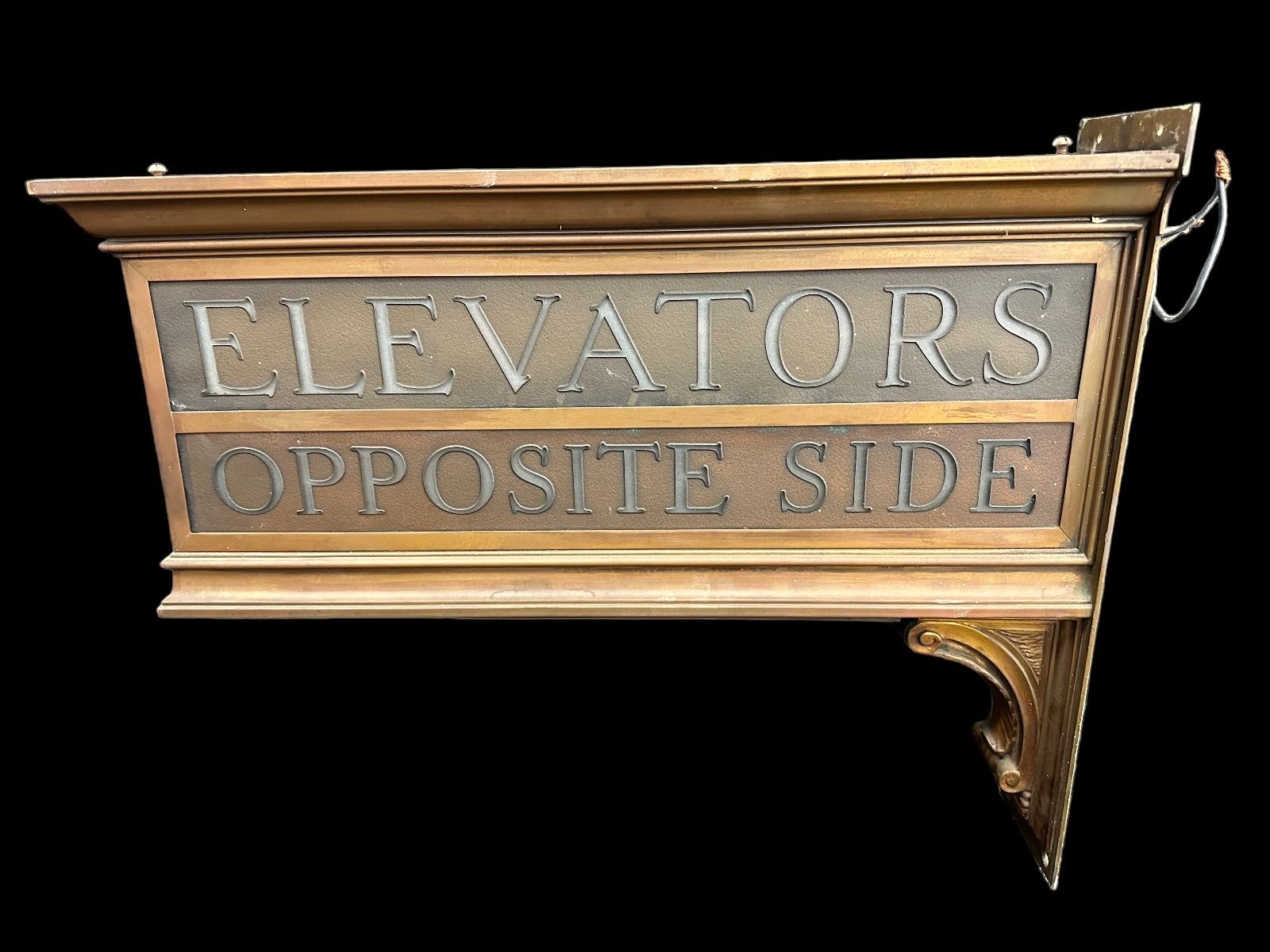 Lot Detail - Vintage Hotel Brass/Metal Elevator Dual Hanging Sign