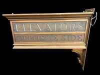Vintage Hotel Brass Elevator Dual Hanging Sign