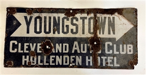 Youngstown - Cleveland Auto Club, Hollenden Hotel Porcelain Sign