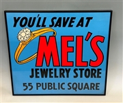 Youll Save At Mels Jewelry Store Framed Vintage Advertising Sign