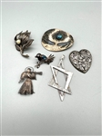 (6) Sterling Silver Pendants and Brooches