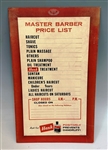 Hask Master Barber Price List In Store Advertising Cardboard Sign