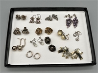 (13) pairs of Sterling Silver Earrings Including Mexico